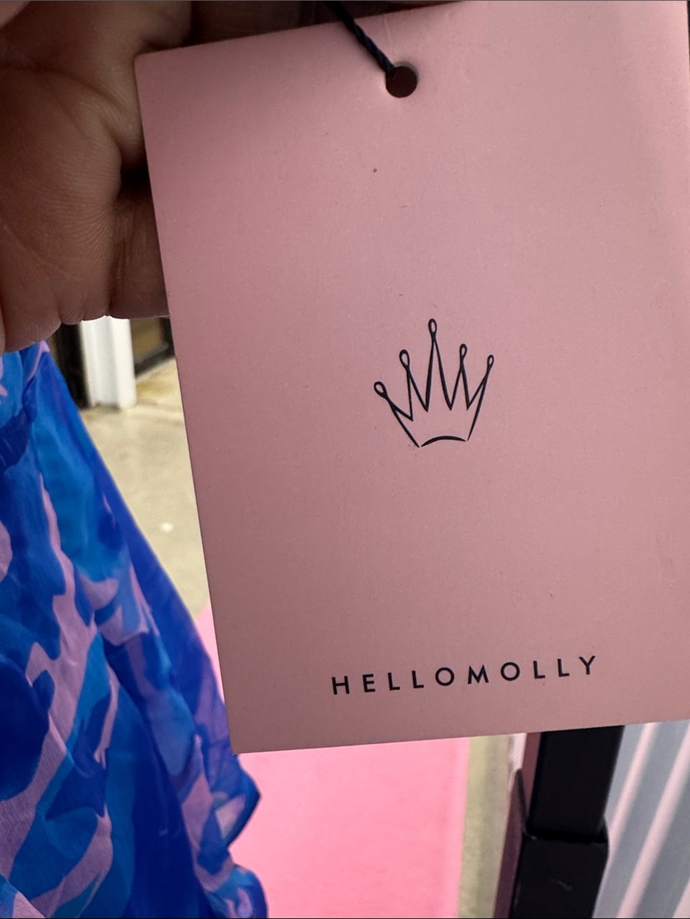 NWT Hello Molly Blue & Pink Organza Cutout Tiered Midi Dress | US 8 - Picture 12 of 16